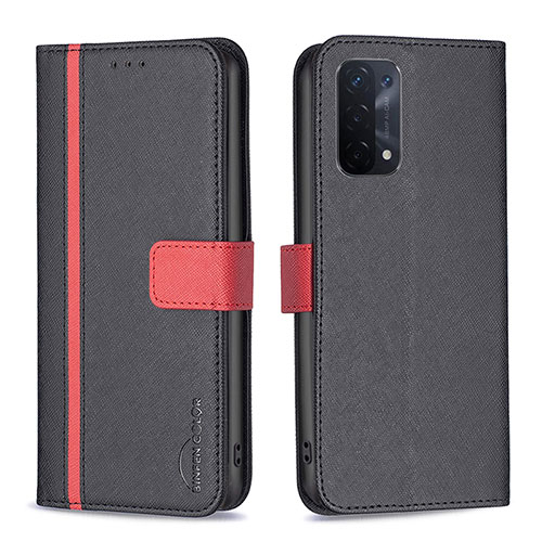 Leather Case Stands Flip Cover Holder B13F for Oppo A93 5G Black