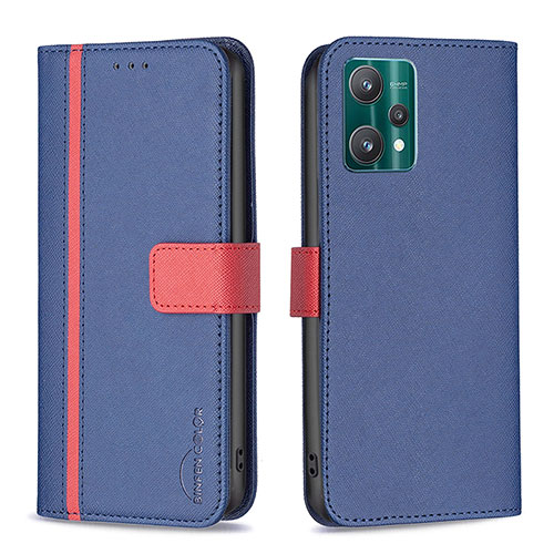 Leather Case Stands Flip Cover Holder B13F for Realme 9 Pro 5G Blue