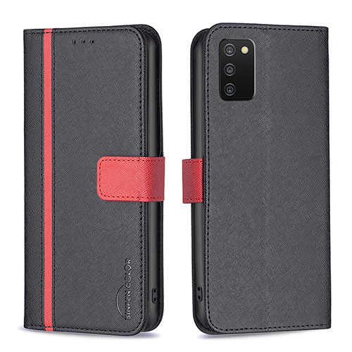 Leather Case Stands Flip Cover Holder B13F for Samsung Galaxy A02s Black