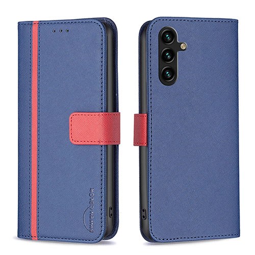 Leather Case Stands Flip Cover Holder B13F for Samsung Galaxy A13 5G Blue