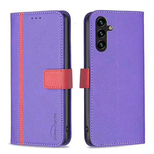 Leather Case Stands Flip Cover Holder B13F for Samsung Galaxy A13 5G Purple
