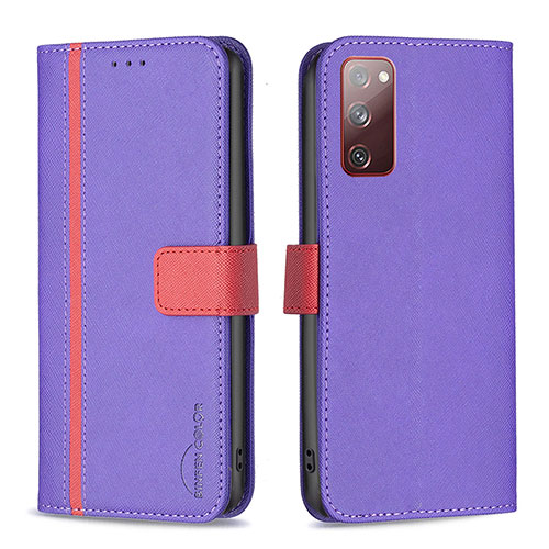 Leather Case Stands Flip Cover Holder B13F for Samsung Galaxy S20 FE 5G Purple