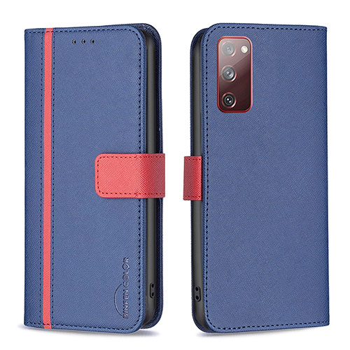 Leather Case Stands Flip Cover Holder B13F for Samsung Galaxy S20 Lite 5G Blue