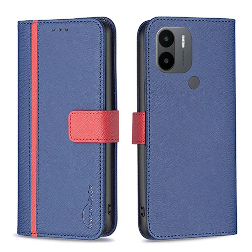 Leather Case Stands Flip Cover Holder B13F for Xiaomi Redmi A1 Plus Blue