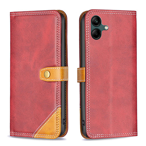 Leather Case Stands Flip Cover Holder B14F for Samsung Galaxy A04E Red