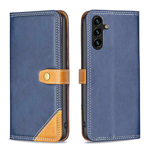 Leather Case Stands Flip Cover Holder B14F for Samsung Galaxy A13 5G Blue