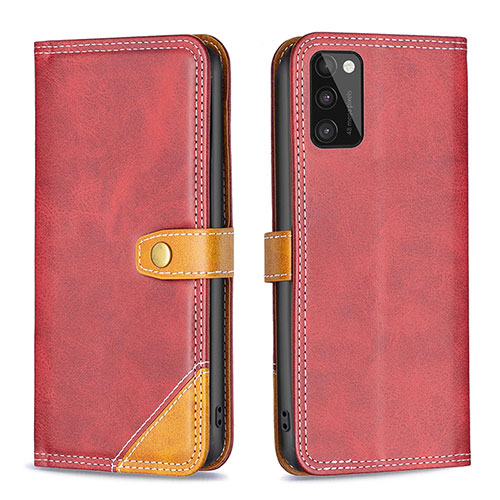 Leather Case Stands Flip Cover Holder B14F for Samsung Galaxy A41 Red