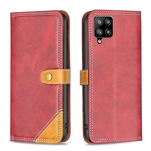 Leather Case Stands Flip Cover Holder B14F for Samsung Galaxy A42 5G Red