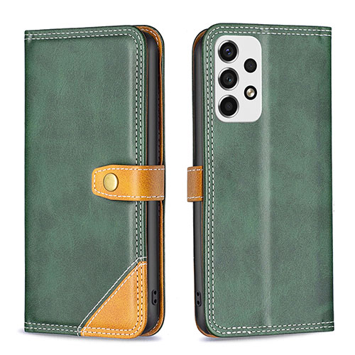 Leather Case Stands Flip Cover Holder B14F for Samsung Galaxy A53 5G Green