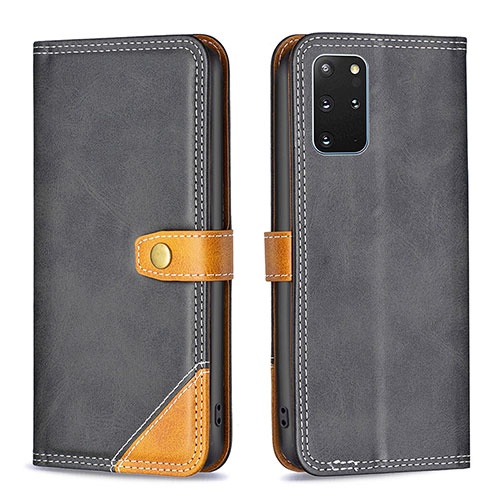 Leather Case Stands Flip Cover Holder B14F for Samsung Galaxy S20 Plus 5G Black