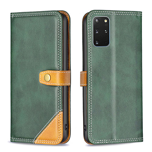 Leather Case Stands Flip Cover Holder B14F for Samsung Galaxy S20 Plus Green