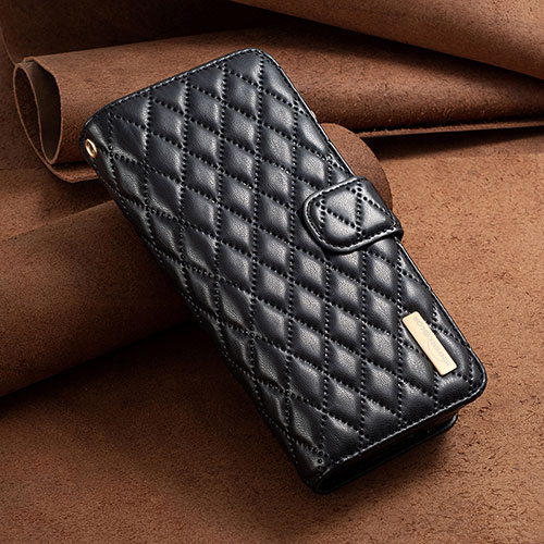 Leather Case Stands Flip Cover Holder B14F for Samsung Galaxy Z Fold3 5G Black