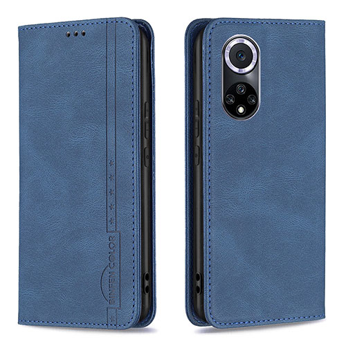 Leather Case Stands Flip Cover Holder B15F for Huawei Honor 50 5G Blue