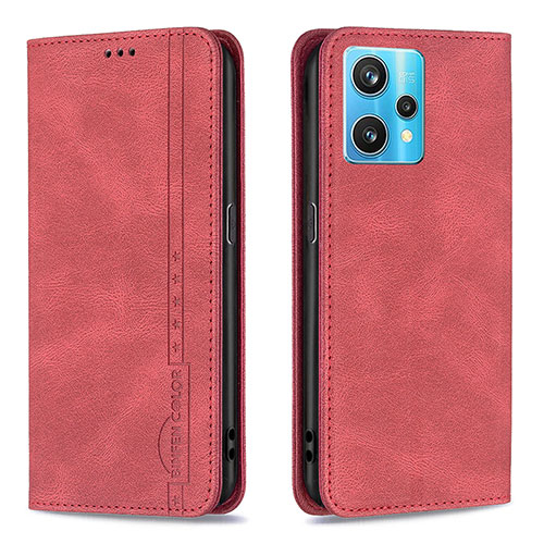 Leather Case Stands Flip Cover Holder B15F for Realme 9 4G Red