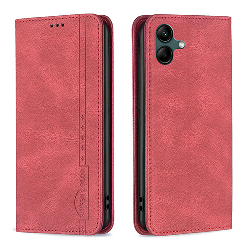 Leather Case Stands Flip Cover Holder B15F for Samsung Galaxy A04 4G Red