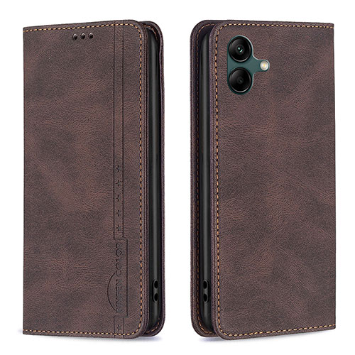Leather Case Stands Flip Cover Holder B15F for Samsung Galaxy A04E Brown