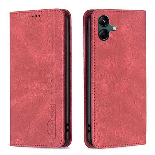 Leather Case Stands Flip Cover Holder B15F for Samsung Galaxy A04E Red