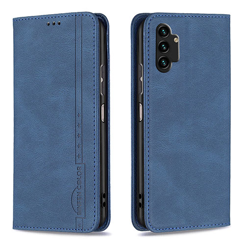 Leather Case Stands Flip Cover Holder B15F for Samsung Galaxy A13 4G Blue