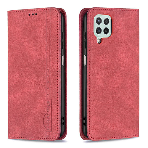 Leather Case Stands Flip Cover Holder B15F for Samsung Galaxy A22 4G Red