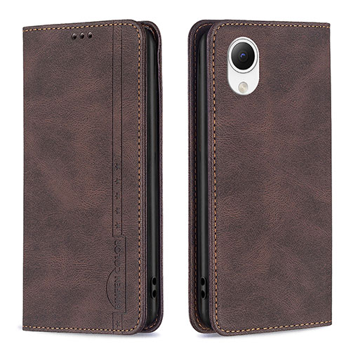 Leather Case Stands Flip Cover Holder B15F for Samsung Galaxy A23 5G SC-56C Brown