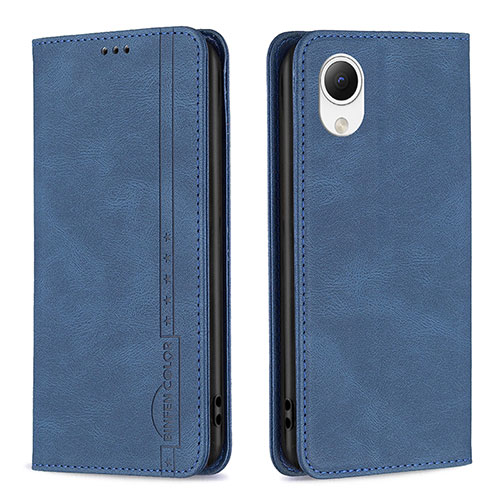 Leather Case Stands Flip Cover Holder B15F for Samsung Galaxy A23s Blue