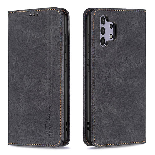 Leather Case Stands Flip Cover Holder B15F for Samsung Galaxy A32 4G Black