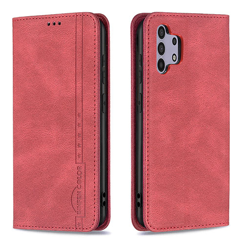 Leather Case Stands Flip Cover Holder B15F for Samsung Galaxy A32 5G Red