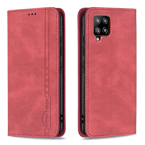 Leather Case Stands Flip Cover Holder B15F for Samsung Galaxy A42 5G Red