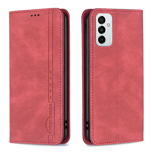 Leather Case Stands Flip Cover Holder B15F for Samsung Galaxy F23 5G Red