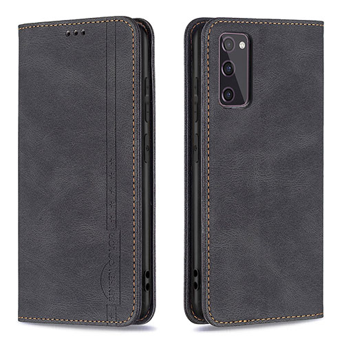 Leather Case Stands Flip Cover Holder B15F for Samsung Galaxy S20 Lite 5G Black
