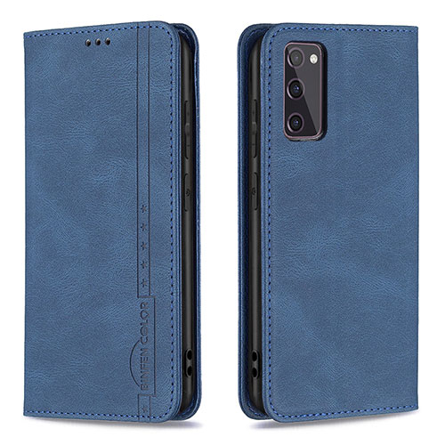 Leather Case Stands Flip Cover Holder B15F for Samsung Galaxy S20 Lite 5G Blue