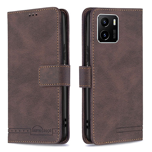 Leather Case Stands Flip Cover Holder B15F for Vivo Y10 t1 Brown