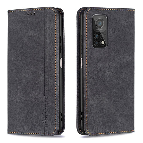 Leather Case Stands Flip Cover Holder B15F for Xiaomi Mi 10T Pro 5G Black