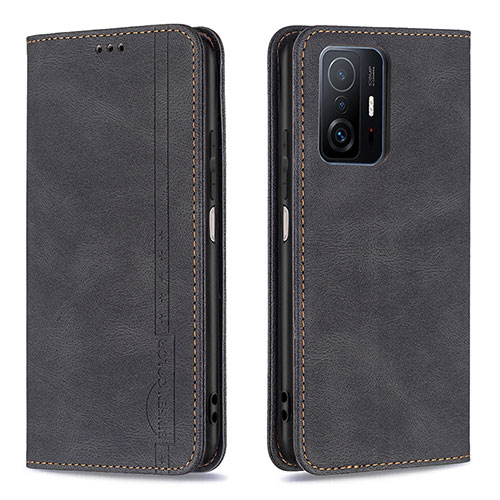 Leather Case Stands Flip Cover Holder B15F for Xiaomi Mi 11T 5G Black