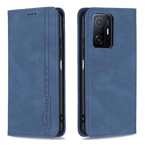 Leather Case Stands Flip Cover Holder B15F for Xiaomi Mi 11T 5G Blue