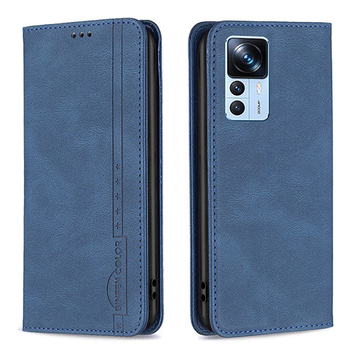 Leather Case Stands Flip Cover Holder B15F for Xiaomi Mi 12T Pro 5G Blue