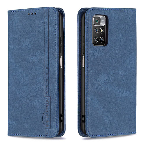 Leather Case Stands Flip Cover Holder B15F for Xiaomi Redmi Note 11 4G (2021) Blue