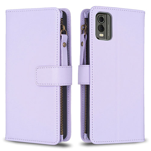 Leather Case Stands Flip Cover Holder B16F for Nokia C32 Clove Purple