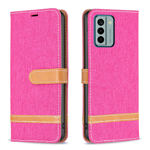 Leather Case Stands Flip Cover Holder B16F for Nokia G22 Hot Pink