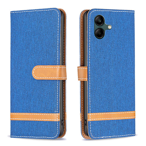 Leather Case Stands Flip Cover Holder B16F for Samsung Galaxy A04E Blue