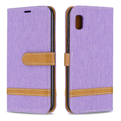 Leather Case Stands Flip Cover Holder B16F for Samsung Galaxy A10e Clove Purple