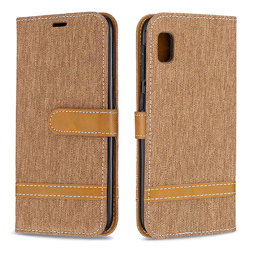 Leather Case Stands Flip Cover Holder B16F for Samsung Galaxy A10e Gold