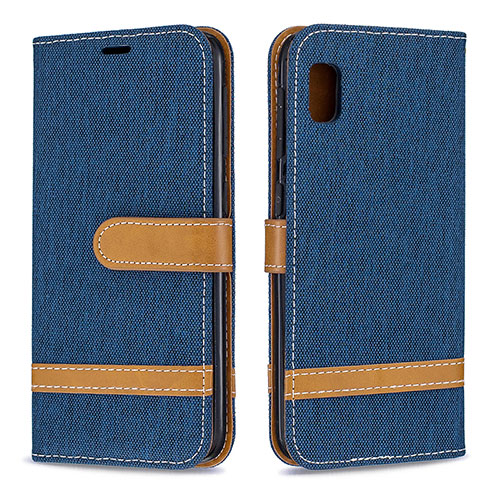 Leather Case Stands Flip Cover Holder B16F for Samsung Galaxy A10e Navy Blue