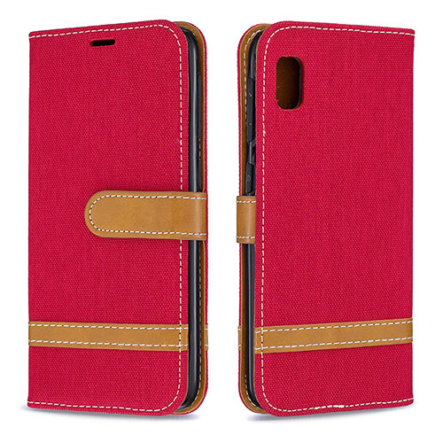 Leather Case Stands Flip Cover Holder B16F for Samsung Galaxy A10e Red