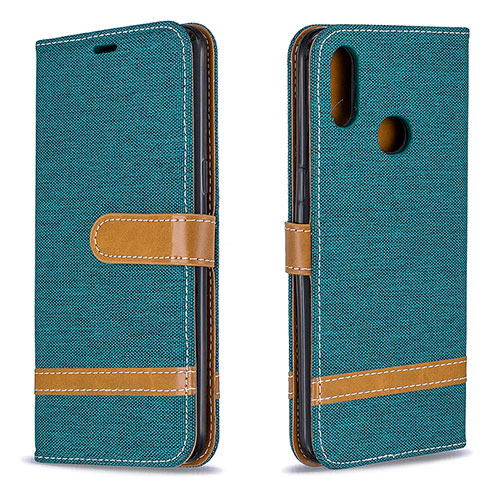 Leather Case Stands Flip Cover Holder B16F for Samsung Galaxy A10s Green