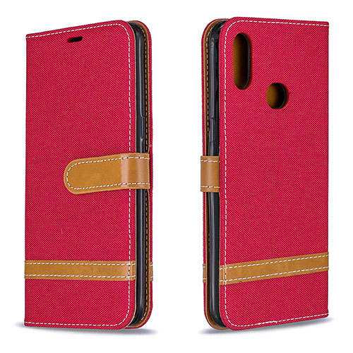 Leather Case Stands Flip Cover Holder B16F for Samsung Galaxy A10s Red