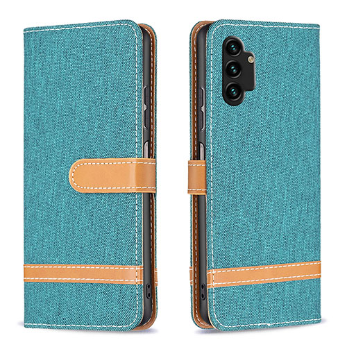 Leather Case Stands Flip Cover Holder B16F for Samsung Galaxy A13 4G Green