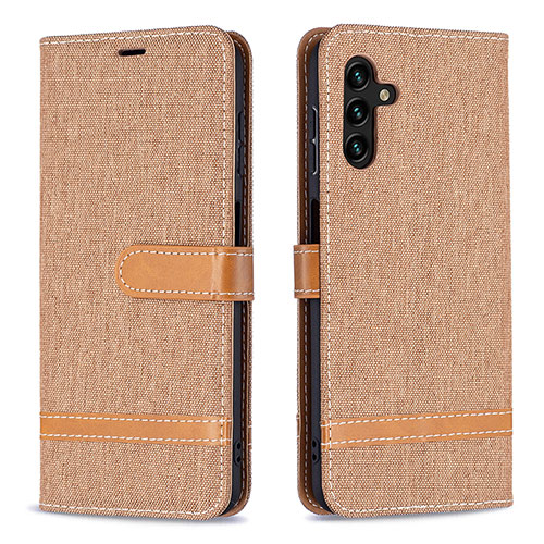 Leather Case Stands Flip Cover Holder B16F for Samsung Galaxy A13 5G Gold