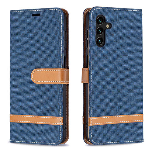 Leather Case Stands Flip Cover Holder B16F for Samsung Galaxy A13 5G Navy Blue