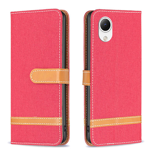 Leather Case Stands Flip Cover Holder B16F for Samsung Galaxy A23e 5G Red